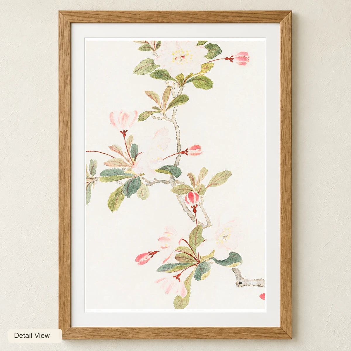Crab Apple Blossom (1656) Vintage Chinese Painting By Xiang Shengmo — Japanese Ukiyo-e artwork detail view