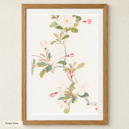 Crab Apple Blossom (1656) Vintage Chinese Painting By Xiang Shengmo — Japanese Ukiyo-e artwork detail view