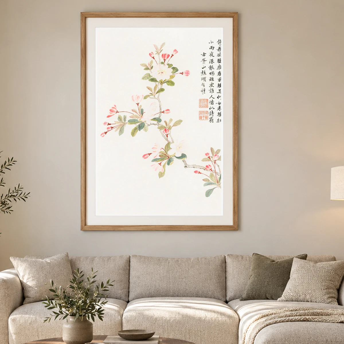 Crab Apple Blossom (1656) Vintage Chinese Painting By Xiang Shengmo — Japanese Ukiyo-e japanese ukiyo-e print by SaamCrafts