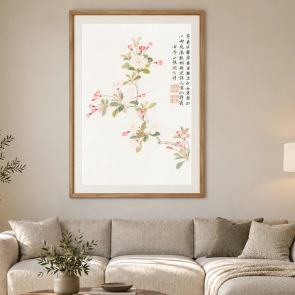 Crab Apple Blossom (1656) Vintage Chinese Painting By Xiang Shengmo — Japanese Ukiyo-e japanese ukiyo-e print by SaamCrafts