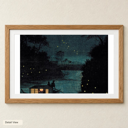 Fireflies At Ochanomizu By Kobayashi Kiyochika — Japanese Ukiyo-e artwork detail view