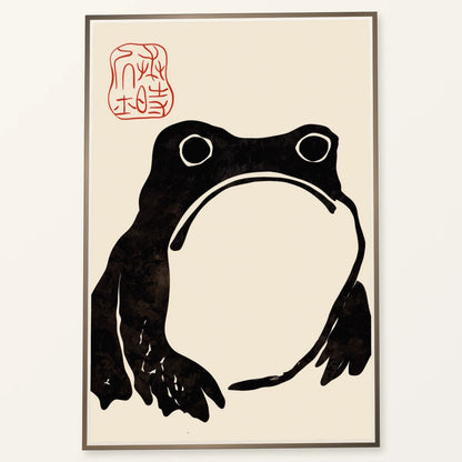 Grumpy Frog Dark Matsumoto Hoji — Japanese Ukiyo-e japanese ukiyo-e print by SaamCrafts