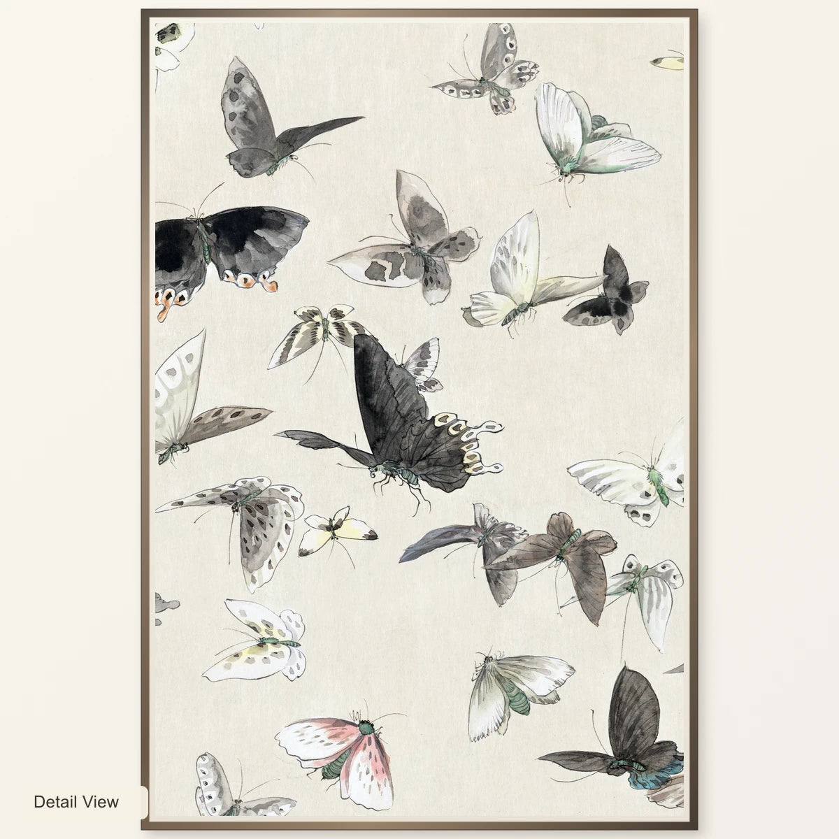 Hokusai S Butterflies And Moths — Japanese Ukiyo-e artwork detail view