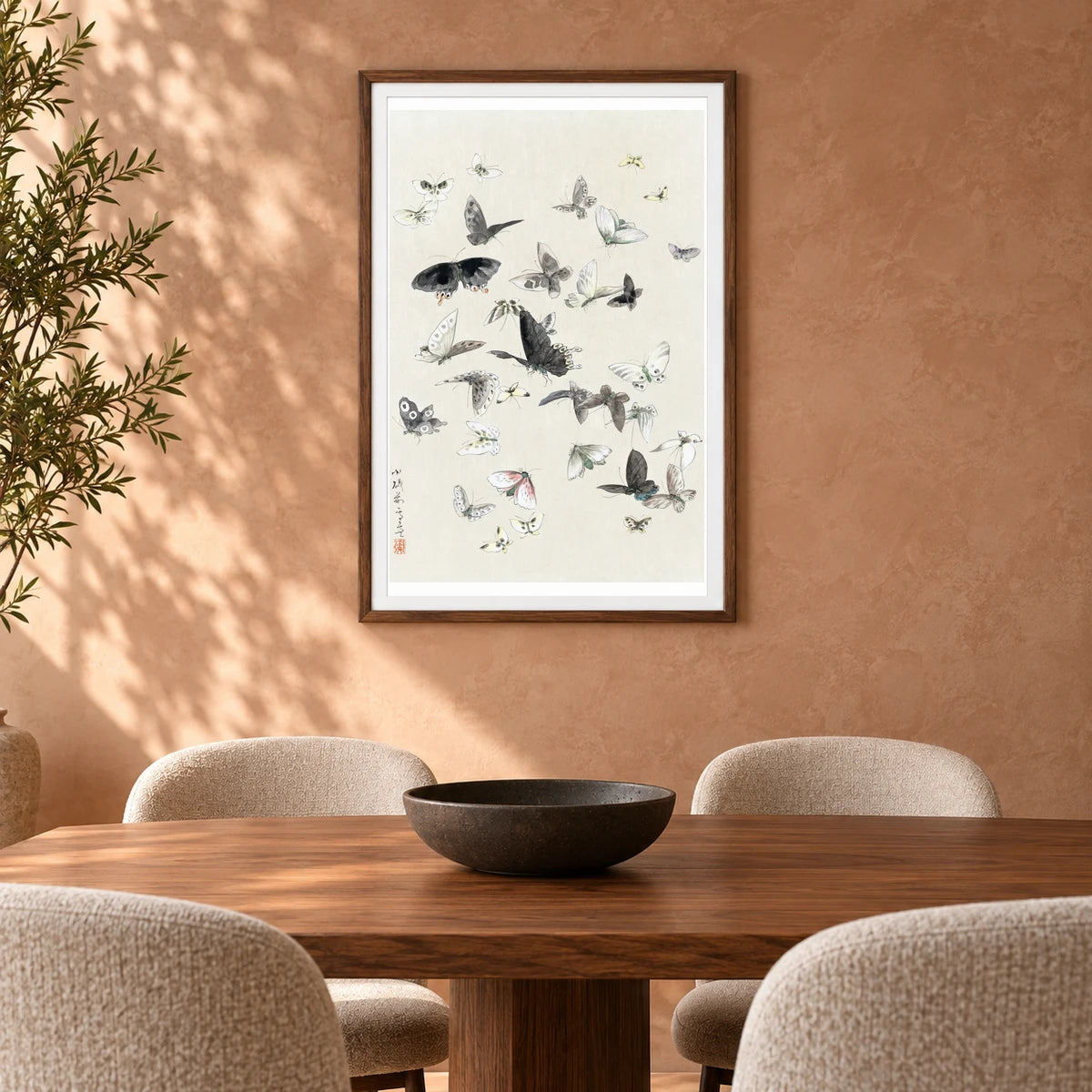 Hokusai S Butterflies And Moths — Japanese Ukiyo-e shown in a styled interior