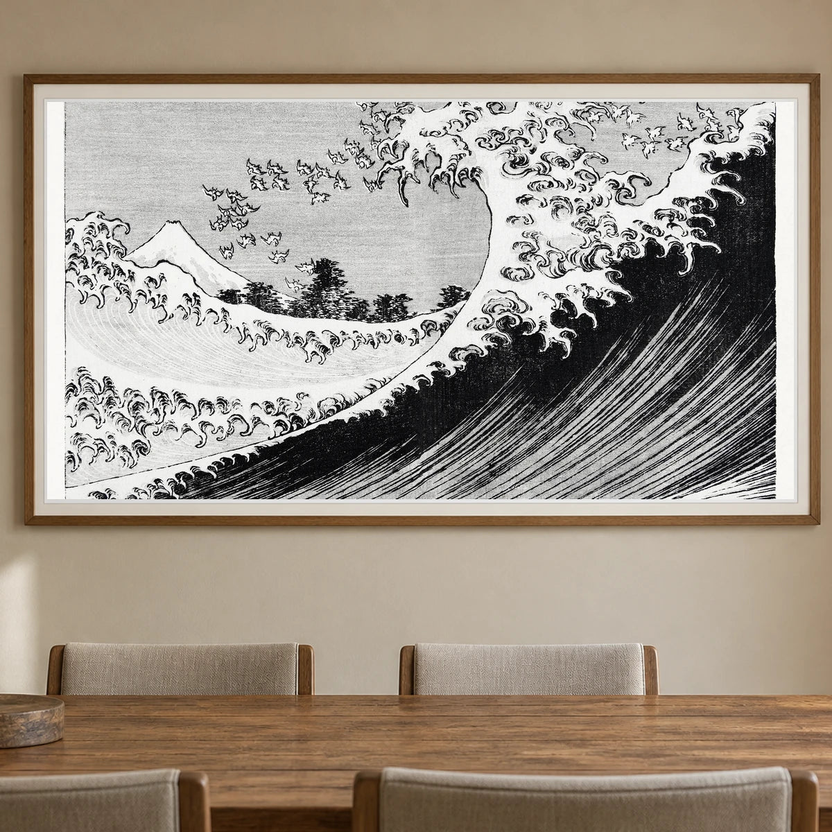 Hokusai S One Hundred Views Of Mount Fuji (1835) Vintage Japanese Woodcut Print — Japanese Ukiyo-e shown in a styled interior