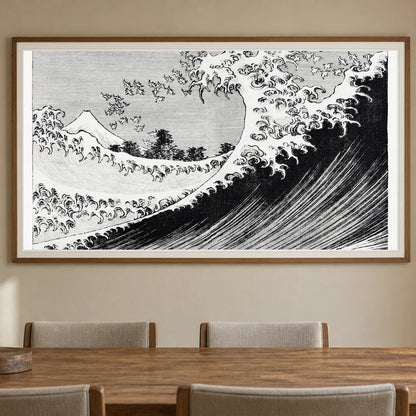 Hokusai S One Hundred Views Of Mount Fuji (1835) Vintage Japanese Woodcut Print — Japanese Ukiyo-e shown in a styled interior