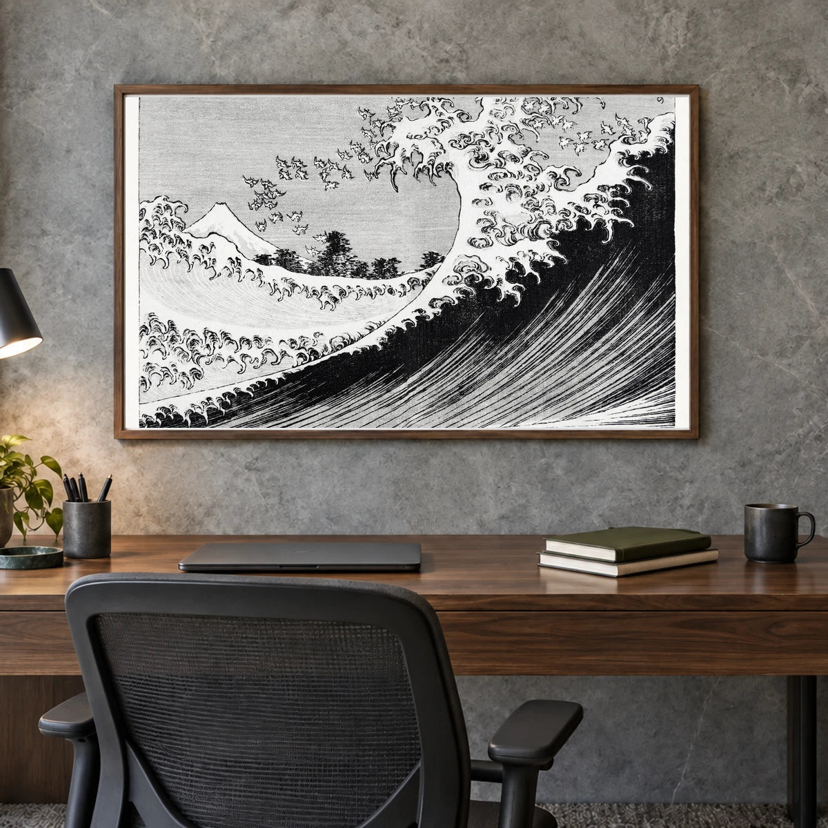 Hokusai S One Hundred Views Of Mount Fuji (1835) Vintage Japanese Woodcut Print — Japanese Ukiyo-e shown in a styled interior