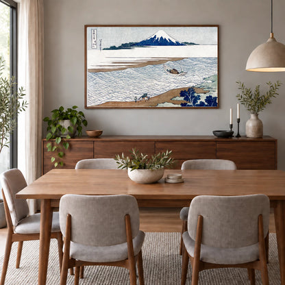 Hokusai S The Jewel River In Musashi Province — Japanese Ukiyo-e shown in a styled interior