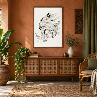 Hokusai’s Japanese Tiger — Japanese Ukiyo-e shown in a styled interior