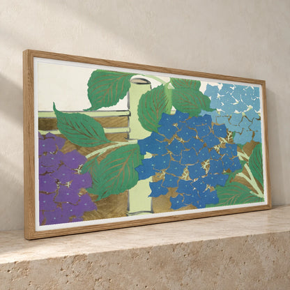 Hydrangea From Momoyogusa–flowers Of A Hundred Generations (ca. 1909–1910) By Kamisaka Sekka — Japanese Ukiyo-e japanese ukiyo-e print by SaamCrafts