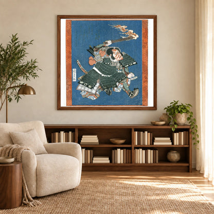 Ichikawa Danjuro Vii As I No Hayata (1820), Vintage Japanese Man Illustration By Utagawa Kunisada — Japanese Ukiyo-e japanese ukiyo-e print by SaamCrafts