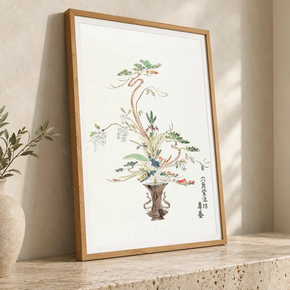 Japanese Flower Arrangement (19th Century) Vintage Japanese Woodblock Print — Japanese Ukiyo-e japanese ukiyo-e print by SaamCrafts