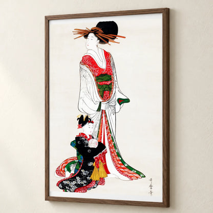 Japanese Woman (1805) Vintage Painting By Kitagawa Utamaro — Japanese Ukiyo-e japanese ukiyo-e print by SaamCrafts