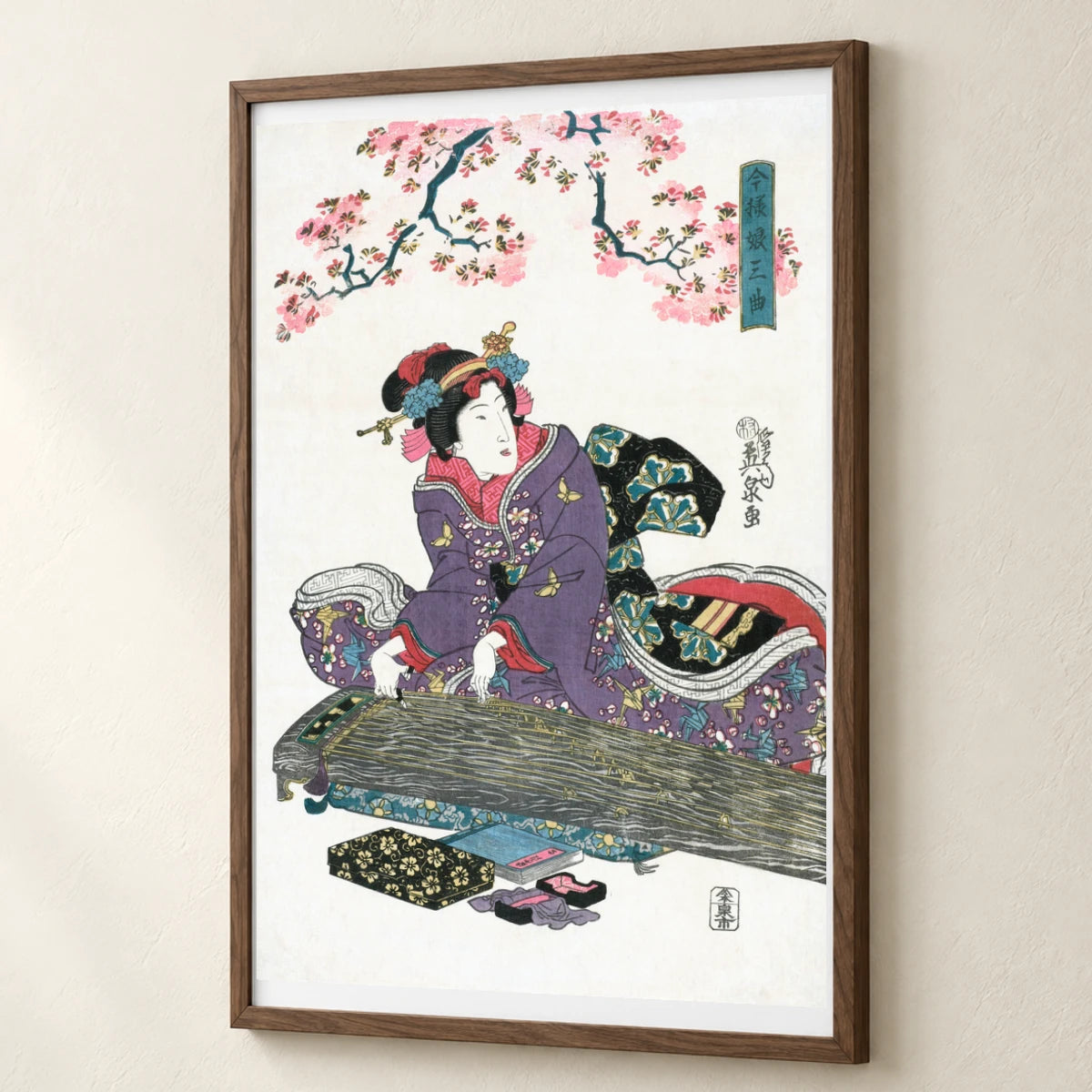 Japanese Woman And Cherry Blossom (1828) Vintage Woodblock Prints By Keisai Eisen — Japanese Ukiyo-e japanese ukiyo-e print by SaamCrafts