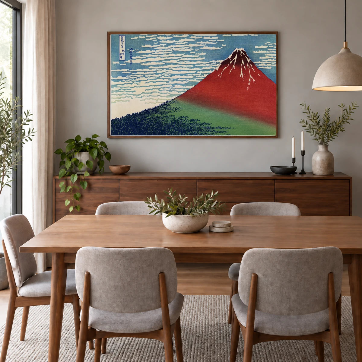 Katsushika Hokusai S Fine Wind, Clear Morning — Japanese Ukiyo-e shown in a styled interior