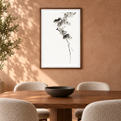 Katsushika Hokusai’s Berry Branch (1760 1849) Vintage Japanese Ukiyo E Style — Japanese Ukiyo-e shown in a styled interior