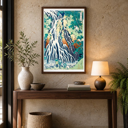 Kirifuri Waterfall At Mount Kurokami In Shimotsuke Province By Utagawa Hiroshige — Japanese Ukiyo-e shown in a styled interior