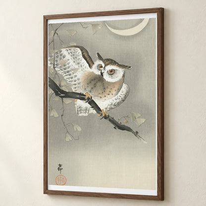Long Eared Owl In Ginkgo (1900 1930) By Ohara Koson — Japanese Ukiyo-e japanese ukiyo-e print by SaamCrafts
