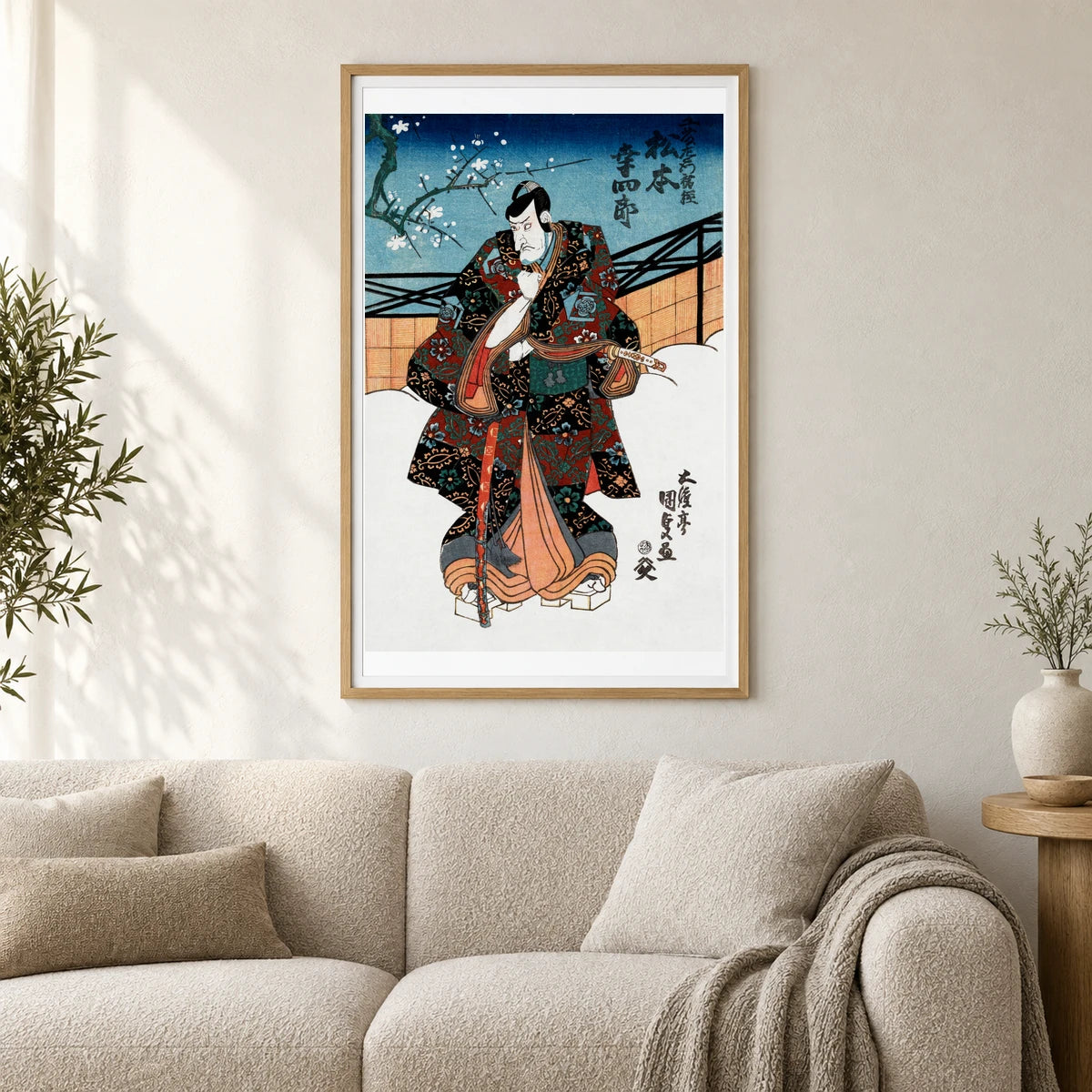 Matsumoto Kōshirō V Actor (1786 1864) Vintage Ukiyo E Style — Japanese Ukiyo-e shown in a styled interior