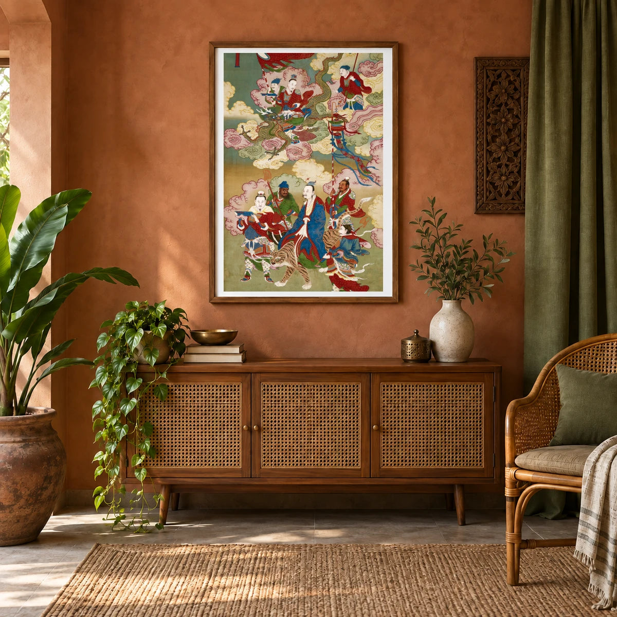 Numinous Treasure Emissaries — Japanese Ukiyo-e shown in a styled interior