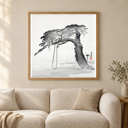 Old Pine Tree (1900–1910) Print In High Resolution By Ogata Gekko — Japanese Ukiyo-e shown in a styled interior