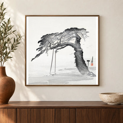Old Pine Tree (1900–1910) Print In High Resolution By Ogata Gekko — Japanese Ukiyo-e shown in a styled interior