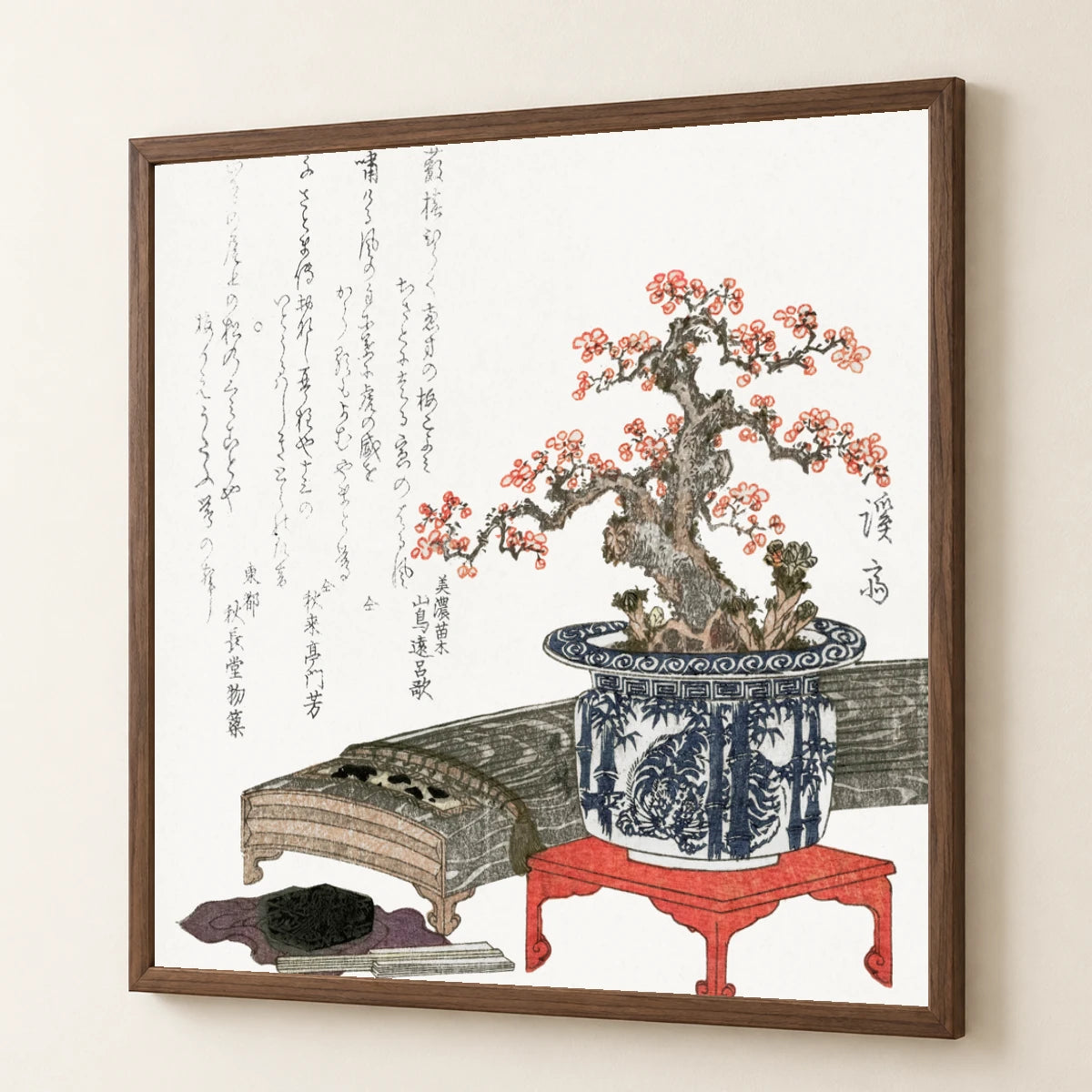 Plum Blossom In Pot (1830) Vintage Japanese Print By Keisai Eisen — Japanese Ukiyo-e japanese ukiyo-e print by SaamCrafts