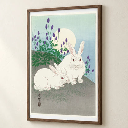 Rabbits At Full Moon (1920 1930) By Ohara Koson — Japanese Ukiyo-e japanese ukiyo-e print by SaamCrafts