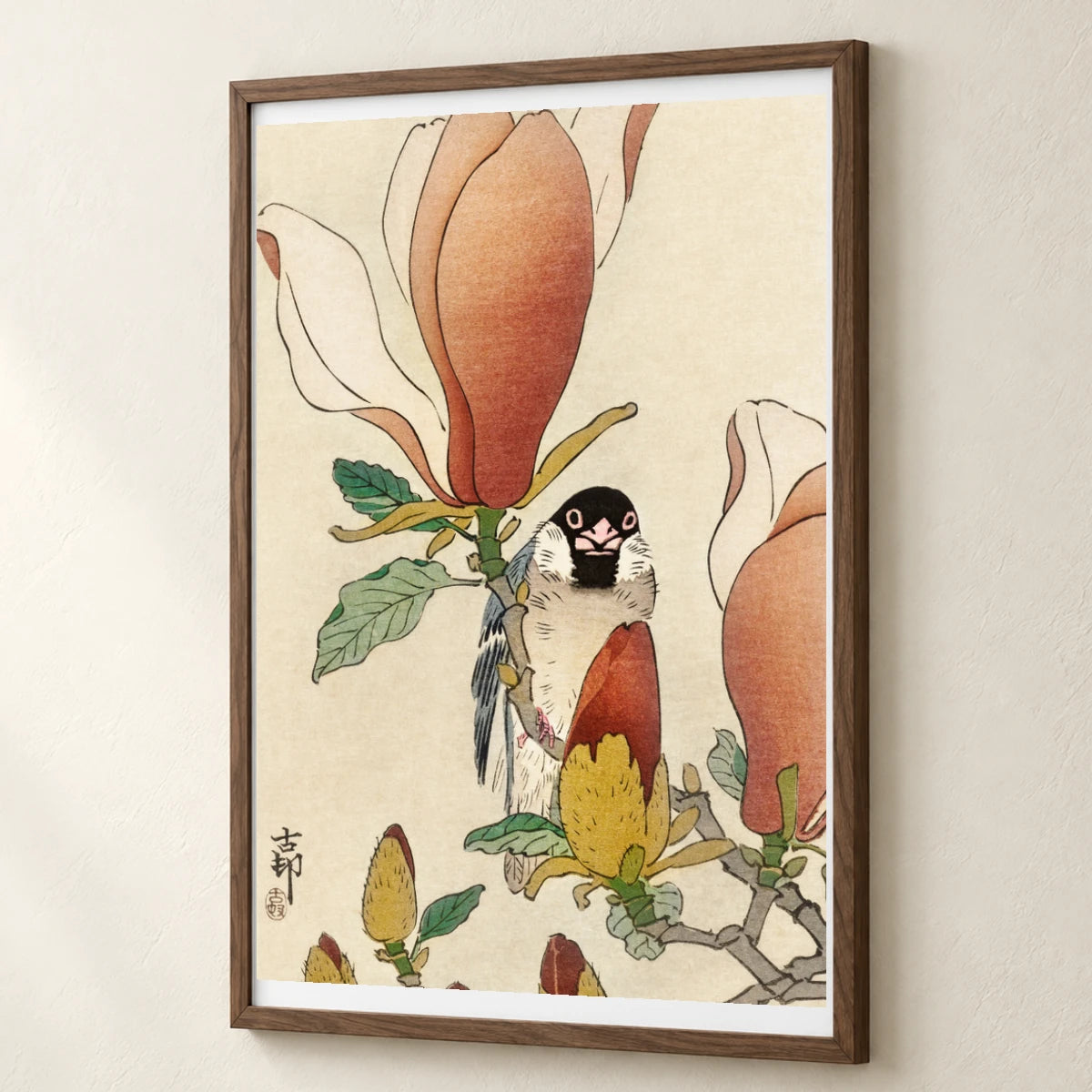 Sparrow On Blooming Magnolia Branch (1900 1930) By Ohara Koson — Japanese Ukiyo-e japanese ukiyo-e print by SaamCrafts