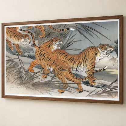 Tigers And Soldiers (1895) Japanese Ukiyo E Art By Fukuda Hatsujirô — Japanese Ukiyo-e japanese ukiyo-e print by SaamCrafts