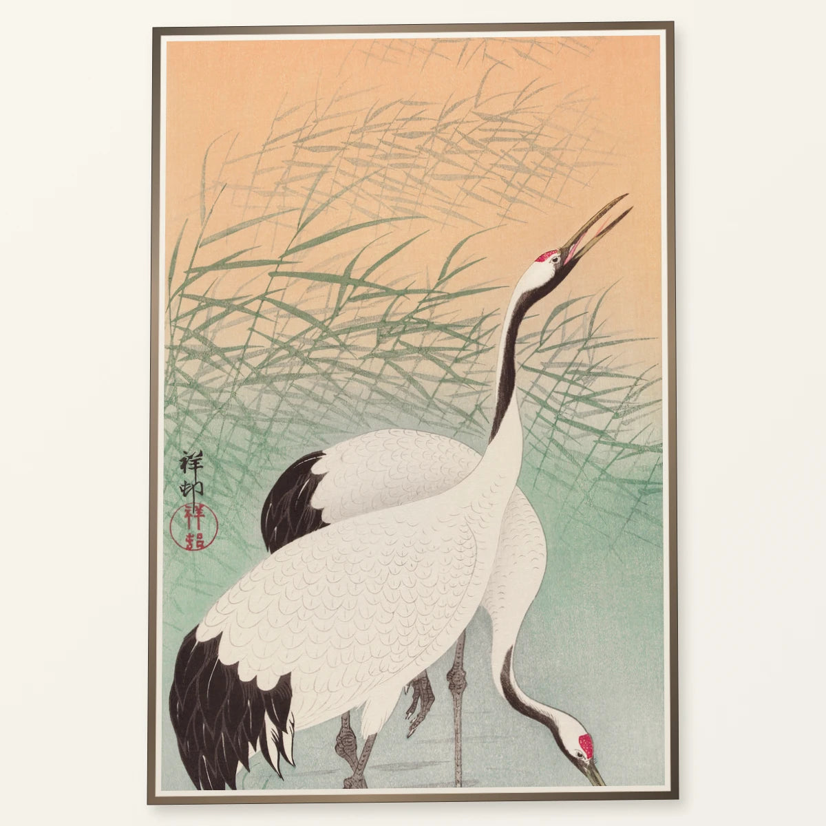 Two Cranes (1925 1936) By Ohara Koson — Japanese Ukiyo-e japanese ukiyo-e print by SaamCrafts