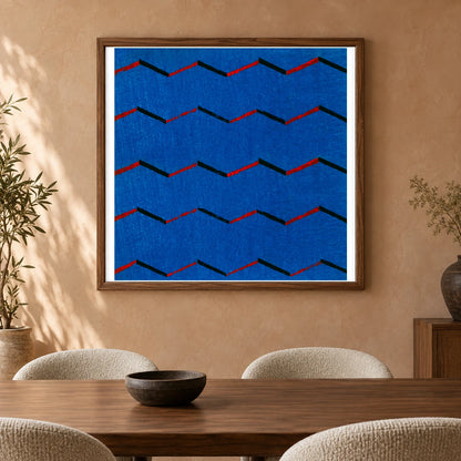 Vintage Woodblock Print Of Japanese Textile — Japanese Ukiyo-e shown in a styled interior