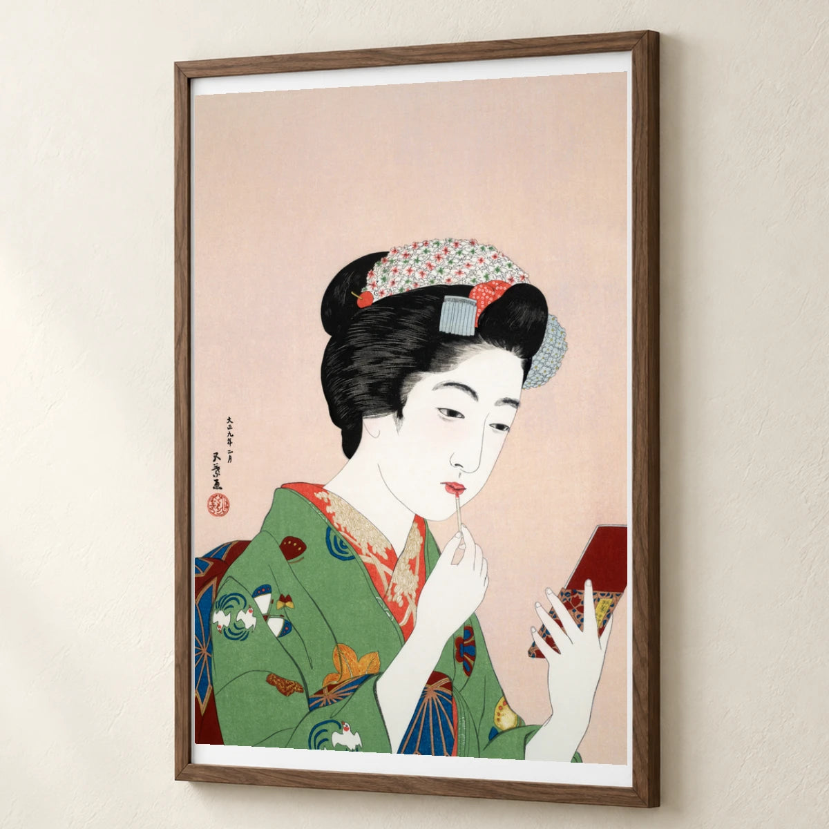 Woman Applying Rouge (1920) Print In High Resolution By Goyō Hashiguchi — Japanese Ukiyo-e japanese ukiyo-e print by SaamCrafts