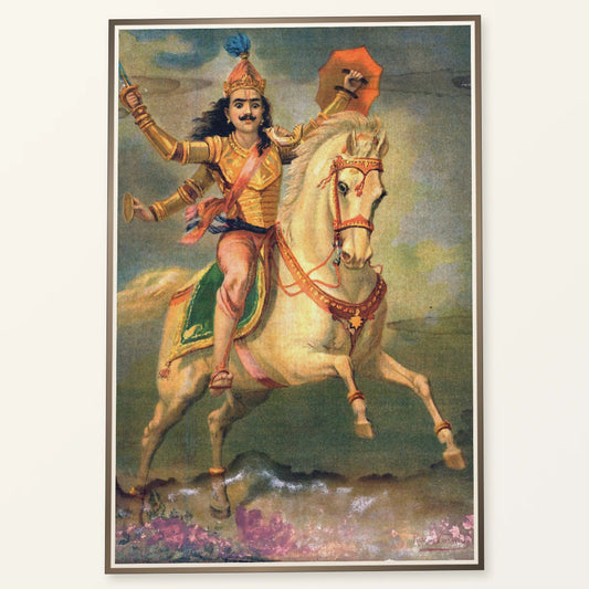 Kalki Avatar — Raja Ravi Varma raja ravi varma print by SaamCrafts