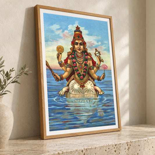 Kurma Avatar — Raja Ravi Varma raja ravi varma print by SaamCrafts