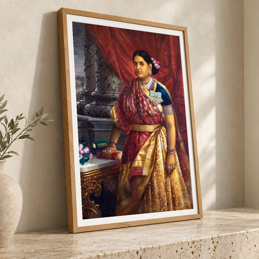 Rani Bharani Thirunal Lakshmi Bayi Of Travancore (1848–1901) — Raja Ravi Varma raja ravi varma print by SaamCrafts