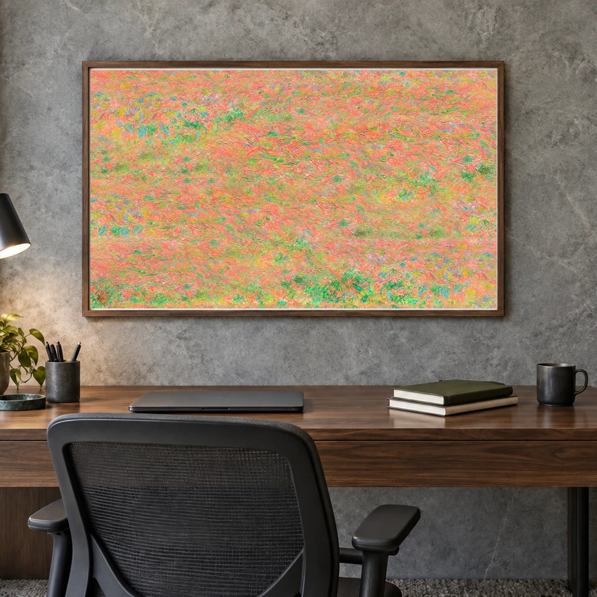 Monet XCII — Claude Monet shown in a styled interior