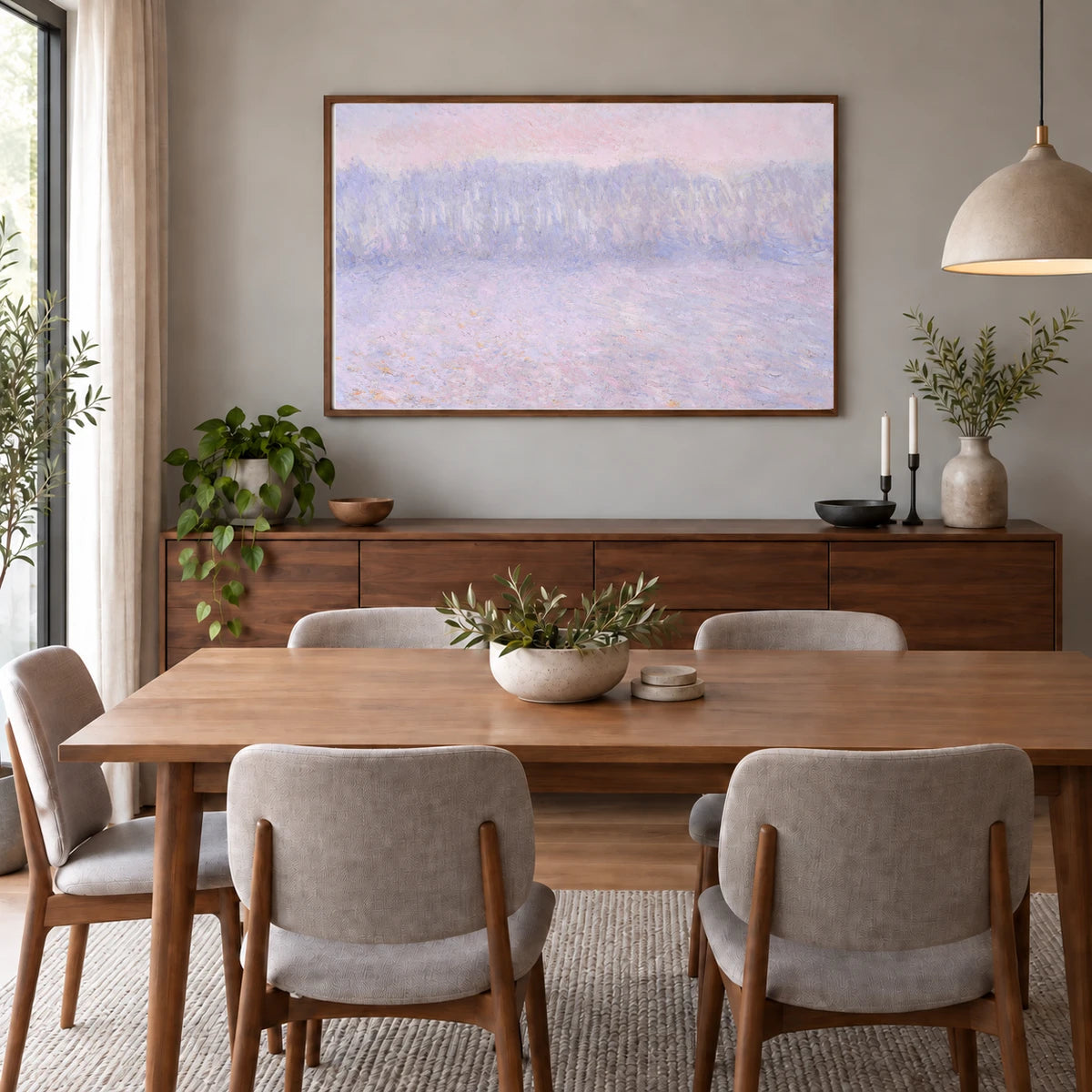 Monet XCIII — Claude Monet shown in a styled interior