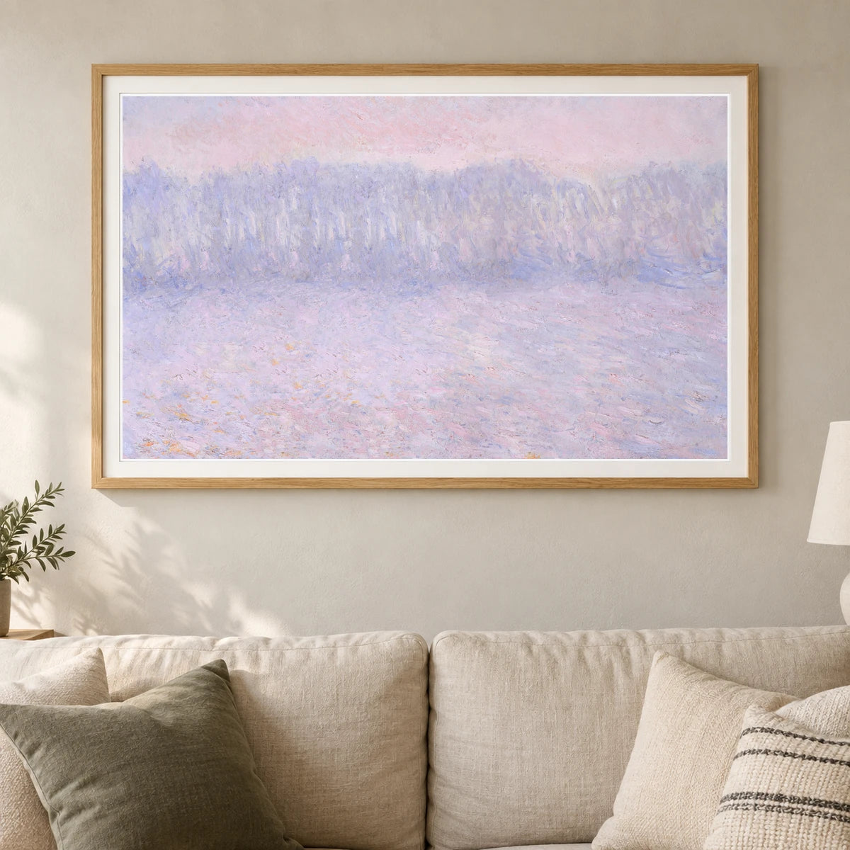 Monet XCIII — Claude Monet shown in a styled interior