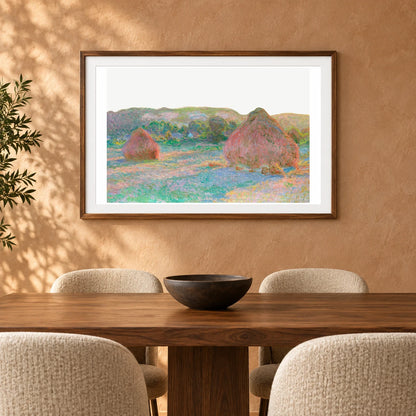 Monet XCIV — Claude Monet shown in a styled interior