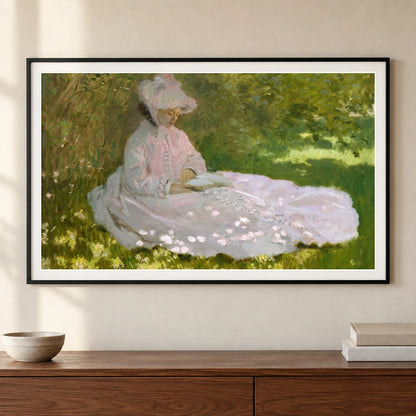Monet XCVIII — Claude Monet shown in a styled interior