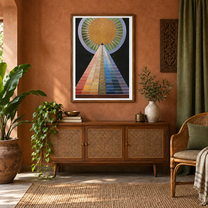 Altarpiece No. 1 Group X (1915) — Hilma af Klint shown in a styled interior
