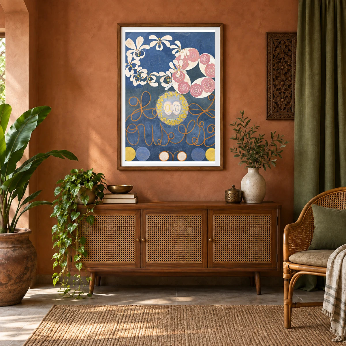 Childhood Group Iv (1907) — Hilma af Klint shown in a styled interior