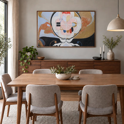 Evolution, No. 13, Group Vi (1908) — Hilma af Klint shown in a styled interior