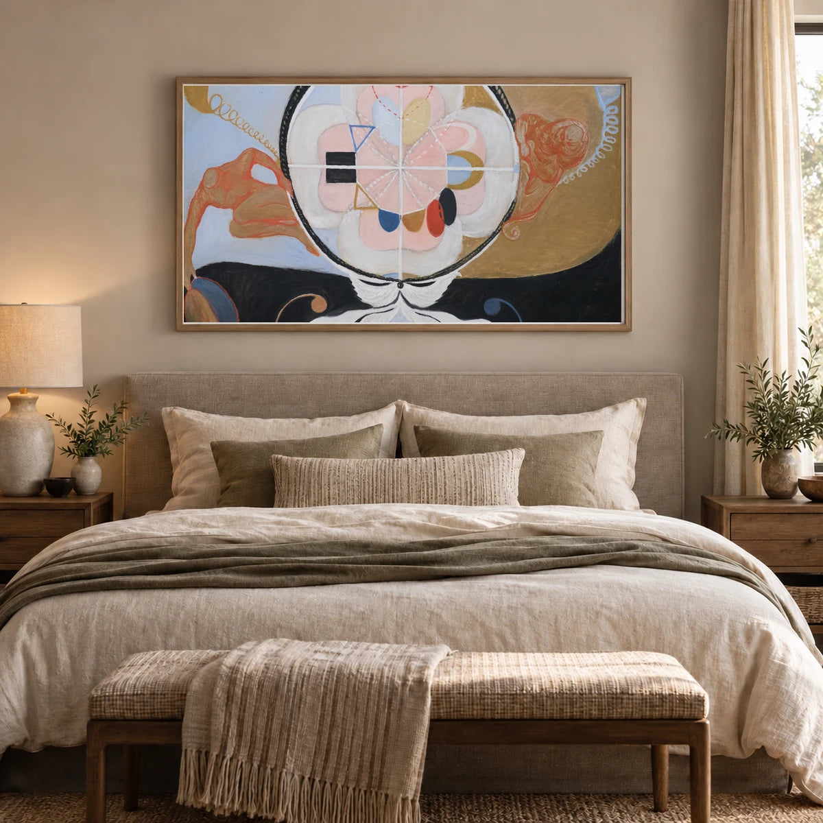 Evolution, No. 13, Group Vi (1908) — Hilma af Klint shown in a styled interior