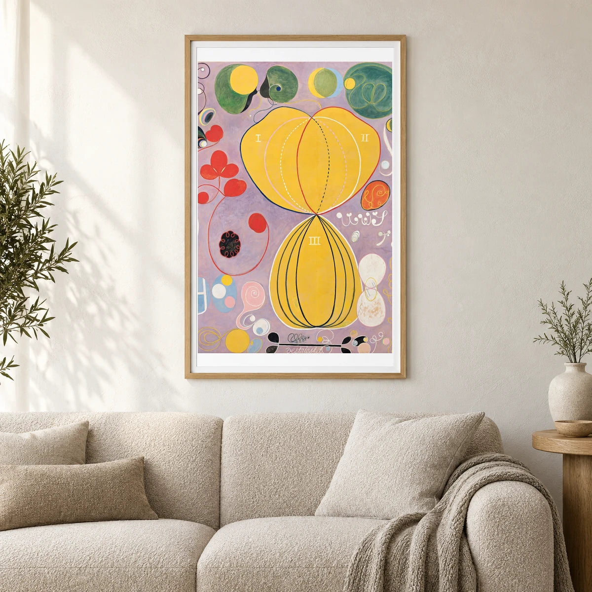 Group Iv, No. 7, The Ten Largest, Adulthood (1907) — Hilma af Klint shown in a styled interior