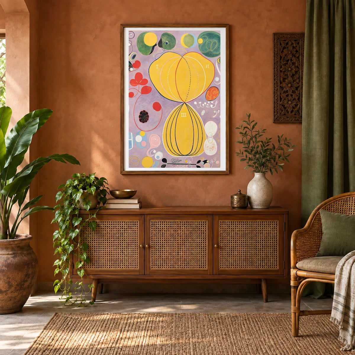 Group Iv, No. 7, The Ten Largest, Adulthood (1907) — Hilma af Klint shown in a styled interior
