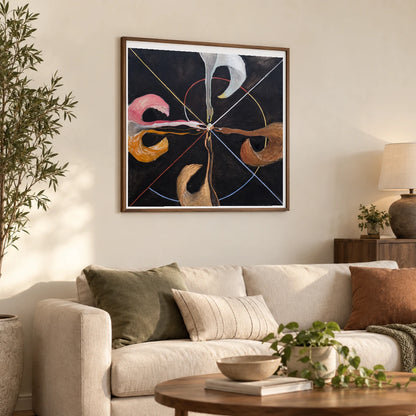 Group Ix Suw, The (swan No. 7 1915) — Hilma af Klint shown in a styled interior
