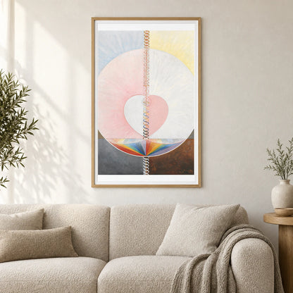 Group Ix,uw No. 25, The Dove, No. 1 (1915) — Hilma af Klint shown in a styled interior