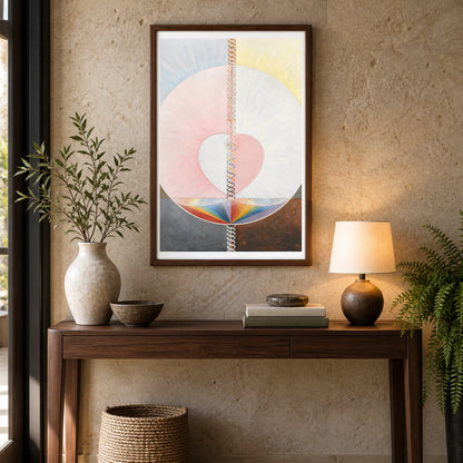 Group Ix,uw No. 25, The Dove, No. 1 (1915) — Hilma af Klint shown in a styled interior